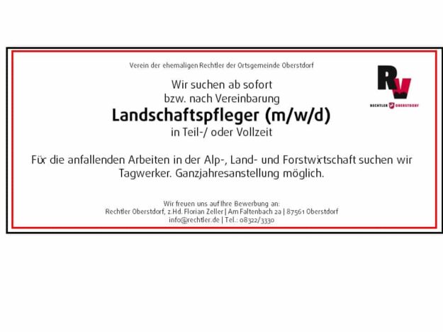 Stellenanzeige Tagwerker Stellenanzeige Tagwerker